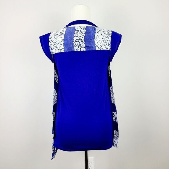 DIANE Von Furstenberg Sleeveless Asymmetrical Hem Silk Top Size 2 - Picture 8 of 16